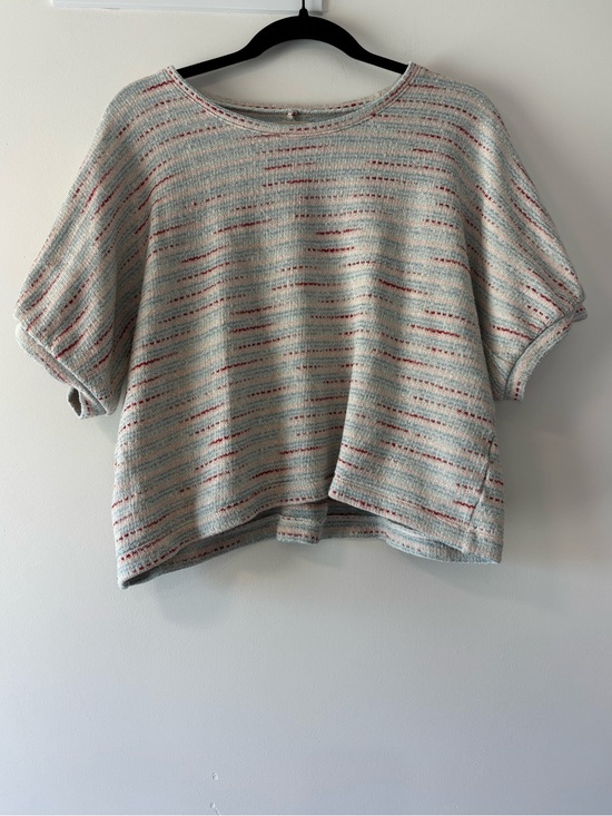 Madewell Tops - Madewell Striped Textured Puff-Sleeve Knit Sweater, Large